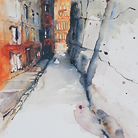 Venedig, Calle die Saoneri, 2008, 70 x 60 cm, Acryl auf Leinwand